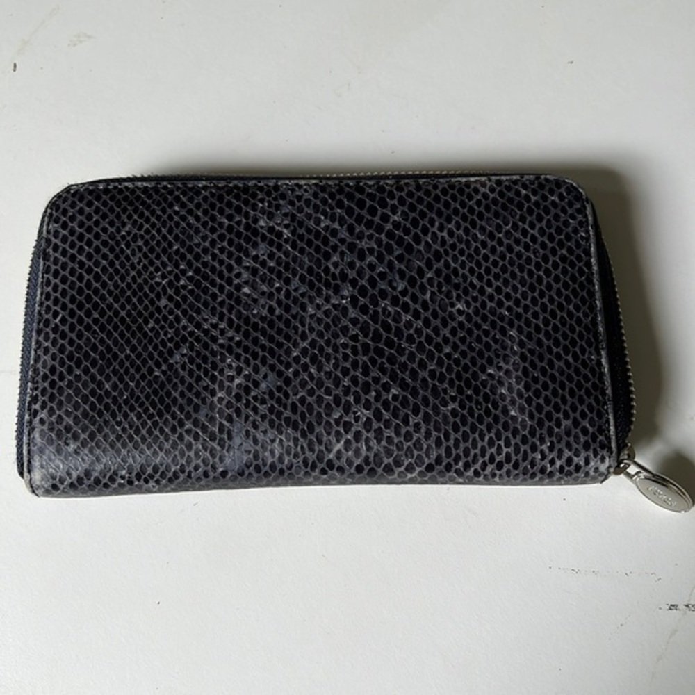 Furla Women's Leather Zip Around Clutch Wallet - navy- Color Vibes